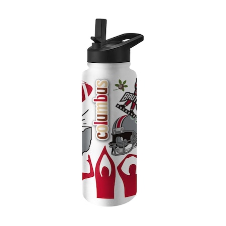 Logo Brands Ohio State 34oz Native Quencher Bottle 191-S34QB-63
